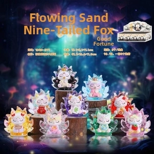 Detailed macro view of Quicksand Nine-Tailed Fox resin figure showing dimensions 10.3x5.2x11.2cm