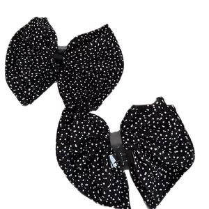 Lot de barrettes à cheveux rétro à pois avec nœuds élégants en mousseline noire