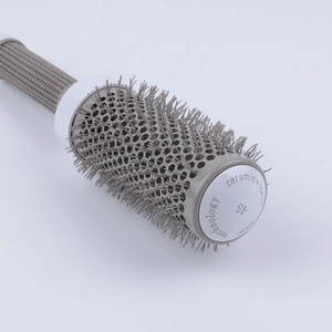 Professional 45mm nano ceramic ionic thermal roller hair brush with ergonomic grey handle