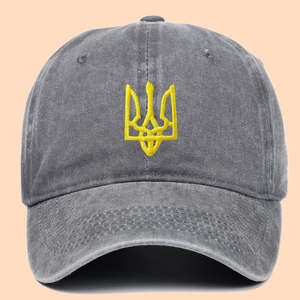 Ukraine National Emblem Tryzub Stickerei Baseballkappe Gewaschene Baumwolle Verstellbar Atmungsaktiv Outdoor Sonnenschutz Hut