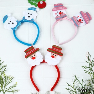 Détails de serre-têtes de Noël lumineux avec figurines de Père Noël et de bonhomme de neige