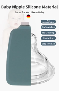 Detail of food-grade dark green silicone spatula head with baby-safe material comparison