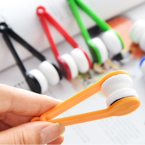 Portable microfiber eyeglass cleaning tools in various colors for lens care
