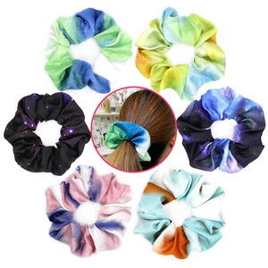 Tie Dye Scrunchies Cloth Fabric Galaxy Gradient Hair Ties High Elastic Fashion Hair Accessories For Women Girls