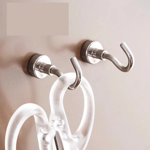 Strong Magnetic Hooks Heavy Duty Stainless Steel No Drill Wall Hanger For Refrigerator Kitchen Organization Silver