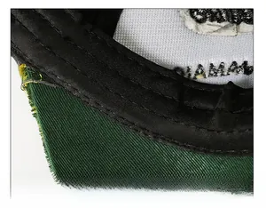 Macro shot of cotton sweatband and premium inner stitching on 1969 vintage baseball cap