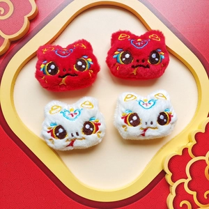 Handcrafted plush zodiac snake accessories with embroidery for shoes and hats