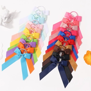 Lot de 16 élastiques à cheveux avec nœuds en ruban gros-grain pour filles en couleurs