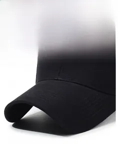 Detail of high-density black cotton baseball cap brim with six rows of reinforced stitching