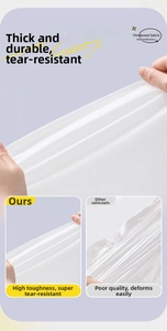 Detail of thickened translucent white EVA raincoat fabric showing high toughness and tear resistance