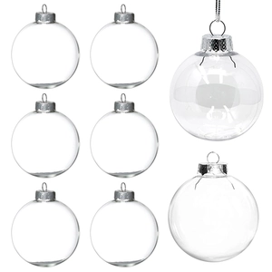 Bolas De Navidad Adornos De Plástico PET Transparente Irisado Irrompible Decoración Colgante Para Árbol De Fiesta