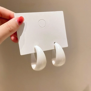Créoles En Forme De C En Acrylique Avec Tige En Argent Accessoire De Mode Géométrique Minimaliste Couleur Bonbon Pour Femmes