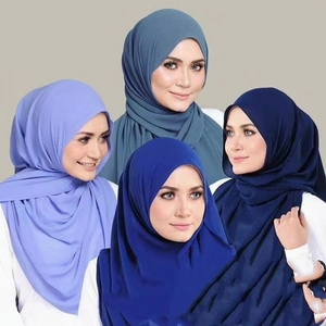Solid Color Artificial Pearl Chiffon Scarf For Women Lightweight Breathable Hijab Elegant Versatile Shawl Head Wrap