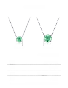 Size specifications for S925 sterling silver necklaces with 6mm and 8mm green pendants
