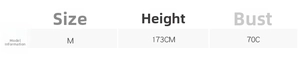 Size guide with model measurements for the sleeveless floral print A-line dress
