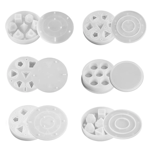 Moules en silicone translucide pour dés polyédriques et boîte de rangement résine