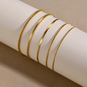 Minimalist Snake Chain Bracelet Stainless Steel Gold Plated Adjustable Jewelry For Women Fashion Accessory