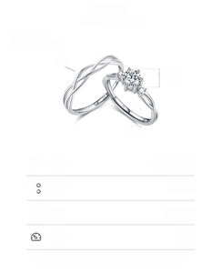 Detailed specs of S925 sterling silver Mobius ring set with cubic zirconia stones