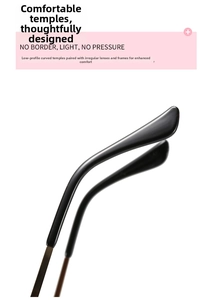 Detail view of comfortable curved eyewear temples with lightweight no-pressure design