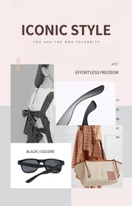 Detail view of stylish black oversized sunglasses with sleek temples and star rivets