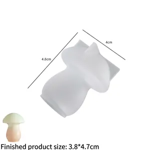 Stampo in silicone dettagliato per candele a fungo 3D, misure 3,8x4,7 cm