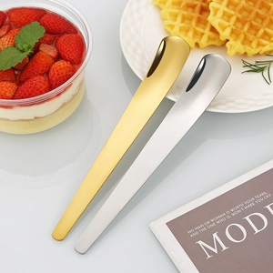 Dessertlöffel aus poliertem 304 Edelstahl in Gold und Silber für Eiscreme und Kuchen