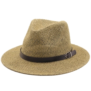 Chapeau Fedora En Paille De Papier Pour Femmes Ajouré Respirant Solaire Plage Jazz Avec Ceinture En Similicuir Et Boucle
