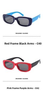 Detail of kids polarized sunglasses showing the vintage rectangular frame and color contrast