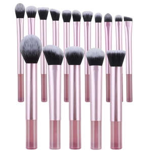 Pinceaux De Maquillage Professionnels Pour Poudre Fard À Joues Ombre À Paupières Anti-Cernes Fibres Synthétiques Tube Aluminium
