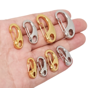 Gold and silver stainless steel lobster clasps in various sizes for bags and keychains