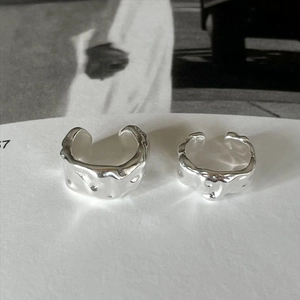 925 Sterling Silver Ear Cuff Irregular Molten Texture Minimalist Elegant Fashion Jewelry Accessories For Women