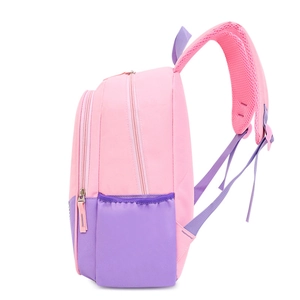 Pink and purple unicorn school backpack with breathable mesh straps for toddlers