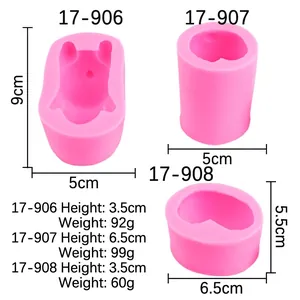 Three sizes of polar bear silicone molds for DIY candles, soaps, and cake decorations