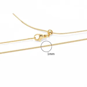 Collana a catena serpente regolabile in acciaio inossidabile placcato oro 18 carati