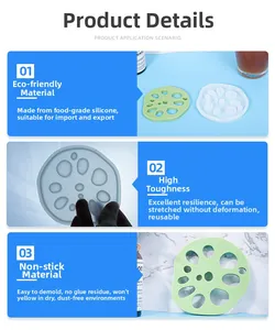 Detail of eco-friendly lotus root silicone mold with high flexibility and easy release