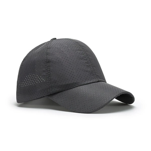 Grey breathable perforated quick-dry baseball cap for summer outdoor sports
