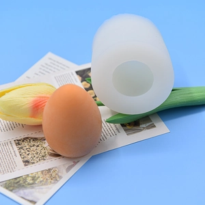 Egg shaped silicone mold for DIY scented candles and handmade soap with matte finish