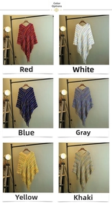 Sélection de ponchos en maille avec franges et col en V en six couleurs assorties