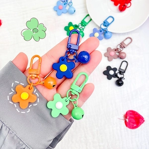 Colorful floral bell keychain collection with matte lobster clasp and candy color finish