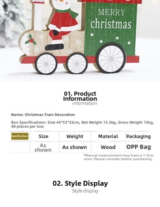 Close-up of green wooden Christmas train car with snowman and Merry Christmas text