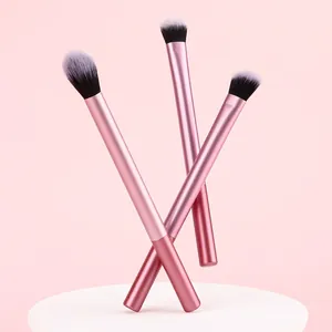 Pinceaux De Maquillage Poils En Fibres Synthétiques ABS Métallique Long Ombre À Paupières Poudre Contour Yeux Visage Beauté
