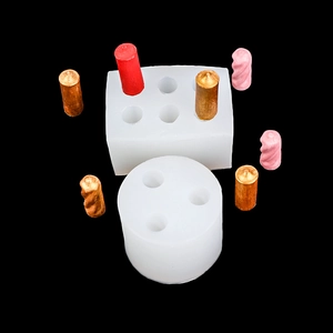 6-cavity silicone candle mold for handmade soap and gypsum aroma crafts in cylindrical shapes
