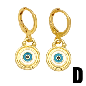 Orecchini a cuore Evil Eye turco con finitura in oro 18K e dettaglio bordo a corda
