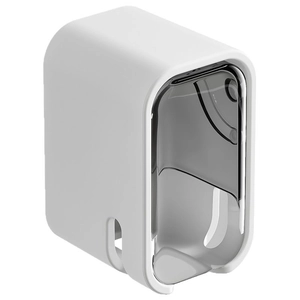 Minimalist wall-mounted toothbrush holder with a dust-proof cover and smoke grey window