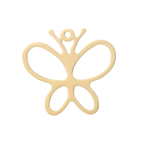 Golden hollow butterfly pendant in stainless steel for necklaces and jewelry making