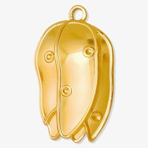 French Elegant Flower Bud Pendant 304 Stainless Steel 18K Gold Plated DIY Jewelry Making Accessory Charm