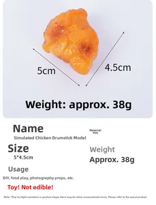 Makroansicht des realistischen Hähnchen-Nugget-Modells mit 5x4,5 cm Größe und Textur