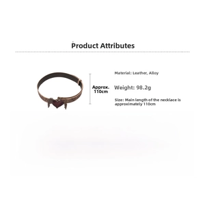 Detail view of gothic heart wing belt with dimensions 110cm length and 98.2g weight