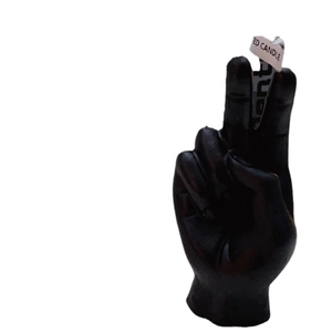 Creative black victory gesture scented candle in finger shape for home decor