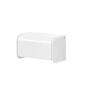 Minimalist wall-mounted white toothbrush and toothpaste holder for bathroom storage
